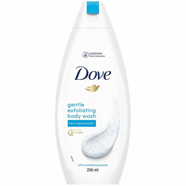 DOVE BODY WASH GENTLE EXFOLIATING 250MLS